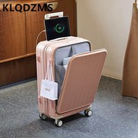 KLQDZMS Multi Functional Front Opening Open Lid Luggage Compartment For Women With High Appearance Charging Suitcase Travel Bag