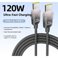 120W USB C Cable For IPhone 16 15 Pro Plus Type C Cable For Laptops Fast Charging Cable Type C For xiaomi Samsun Huawei 2026