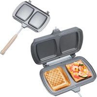 Double-sided griddle for sandwiches, grilled cheese, non-stick, removable double-sided frying pan for breakfast, sandwiches