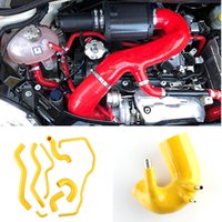 9PCS Gloss Yellow Silicone Radiator Coolant Air Inlet Intake Hose Pipe Kit for Fiat Abarth 500 595 695 Garrett Turbo 180PS 180HP