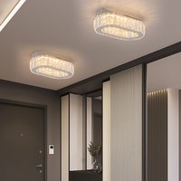 GreeLustr Modern Pendant Light Luxury Crystal Oval Design Led Chandelier Ceiling Lamp Nordic Hanging Fixture Living Bedroom