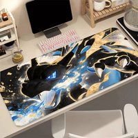 Anime Gaming Mousepad P-Pokemon Ink Wash Charizard Mouse Pad Non-Slip Rubber Base Stitched Edge Desk Mat for PC Laptop