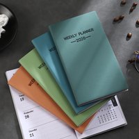 1pc A6 size 2026 daily planner, Morandi color leather calendar, 64 sheets 128 page thin weekly calendar book