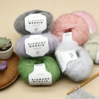 2-Pack 25G/Roll Mohair Yarn, Fluffy and Soft DIY Knitting Shawl Sweater Fine Yarn