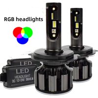 2X H11 RGB Changeable H7 LED H4 App Bluetooth Control RGB Car Light H1 H3 H8 H11 H9 9005 HB3 9006 HB4 Auto Headlamp LED H7 Bulbs