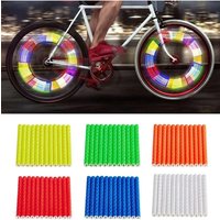 AliExpress NONE 12PCS/Bag Bicycle Wheel Spokes Reflective Sticker Tube Strip Warning Light DIY 7.5cm MTB Cycling Reflector Reflective Safety Kit