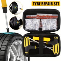 Emergency Tire Repair Kit - Universal Manual Tools with Repair Strips & Storage Box for Car Motorcycle Bicycle