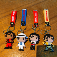 4 Styles Classic King of Dance Jackson Keychain Singer Key Ring Holder Pendant Key Chains Michael Jackson Men's and Women's Gift