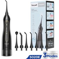 Fairywill Water Flossers Oral Irrigator Rechargeable Portable Dental 3 Modes Water Tank for Teeth 300ML Waterproof Teeth Cleaner