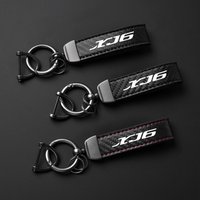 For YAMAHA XJ6 DIVERSION 2009-2015 Motorcycle Keyring Carbon Fiber Textured Keychain Metal Carbon Fiber Leather Key Chain Logo