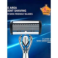 8-Layer Razor Head Manual Shaver, Blade Razor Safety Shaving Beard Moustache Manual Shaver Set