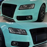 For Audi A5 B8 S5 RS Style Front Bumper Grills Radiator Air Intake Mesh Gloss Black Compatible Honeycomb Front Grille 2007-2012
