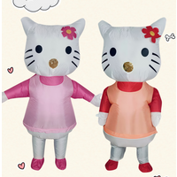 Cute two-color cat inflatable costume, cute cartoon cat costume props, fun performance atmosphere, walking cat inflatable costum