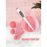 6Pcs Facial Mask Tool Set, Spa Skincare Mixing Powder Spoon & Bowl, Plastic Face Mask Applicator Stick & Bowl Kit for Salon Use