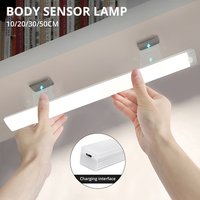Veilleuses sans fil LED capteur de mouvement lampe USB Rechargeable magnétique pour armoire chambre placard cuisine allée Tube détecteur ampoule