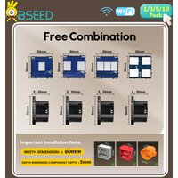 BSEED 1/2/3/4Gang WIFI Light Switch Modules Without Panel EU Samrt LED Wall Switch Insert Free Combination Backlight Switches