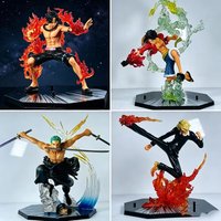 Hot new One Piece Anime Figure Fire Fist Luffy Ace Sanji Battle Model PVC sabo Action Figurine Zoro Ghost Three-Knife Toys