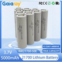 3.7V 21700 Rechargeable Battery 5000mAh INR21700-50E 3C High Power Lithium Battery Pack for Power Tools LED Flashlights Toys
