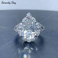Serenity 6ct Pear Cut D Moissanite Rings for Women Girl Gift S925 Sterling Silver Sparkling Water Drop Wedding Ring Fine Jewelry