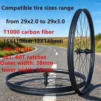 29inch 36T Ratchet MTB Carbon Wheel set AM Enduro Wheelset 38mm Wide Rim148 Boost Hub 142 Thru Axle 135 QR Bicycle Wheel