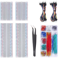 400+830 Holes Solderless Breadboard Kit with ESD-15 Tweezers & 840 Jumper Wires for Arduino