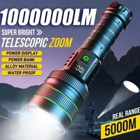 Powerful Long Range LED Flashlight Type-C Charging Strong Waterproof Tactical Handlamp Outdoor Fishing Camping Lantern