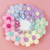 12pcs Cute Flower Hair Clips Fabric Floral BB Barrettes Clips Kids Girls Sunflower Hairpin for Children Kids Hair Accessories