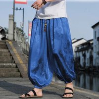 Été soie Hippie gitane Boho Baggy pantalon sarouel pour hommes femmes pantalons de Yoga pantalon Aladdin