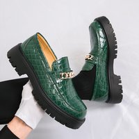Luxury Brand Men's Comfortable Thick Soled Anti Slip Round Toe Oxford Shoes Spring Gentlemen Party Banquet Casual Leather Shoes