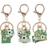 3 PCS Football Keychain Charms Hanging Pendant Game Tokens Keyrings Boys Chains Bulk