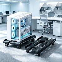 Black Rolling Computer Tower Cart, Adjustable Mobile Stand with Smooth Wheels, Sturdy Holder for Easy Daily Arrangement