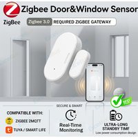 Tuya Zigbee Door Sensor Window Contact Sensor Open Closed Detector Smart Home Alarm Security Protection work with Smart Life Z2M