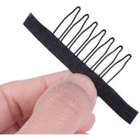 Wig Comb Clips 4-7 Teeth Hair Extension Clips Stainless Steel Wig Clips Combs Snap Clips With Rubber For Hair Extension