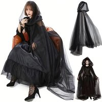 Hanging Cloak Cloak Costume Halloween Ghost Cosplay Costume Cloak Adult Full-length Sheer Cape With Oversized For Adults