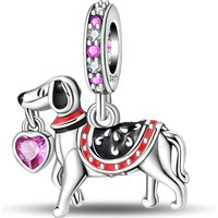 925 Sterling Silver Pet Dog Gift Charms Pendant Fit Original Bracelet Necklace DIY Puppy Lover Women Jewelry Birthday Daily Wear