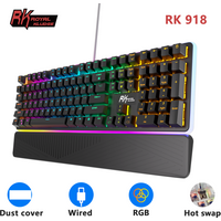 RK ROYAL KLUDGE RK918 Kabelgebundene mechanische Tastatur, 108 Tasten, 100 % RGB-Hintergrundbeleuchtung, Gaming-Tastatur mit großer LED-Umgebung der Seitenlampe