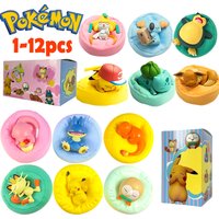 1-12Pcs Anime Pok é mon blind box Model Figure Pikachu sleep Series Interior Hand Sleeping Position Toys Gift for sfriends