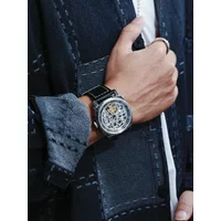 Flywheel toursphere engraving watch men's top ten stars hollow automatic mechanical watch