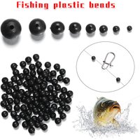 100 PCs/Lot 3mm-12mm Fishing Beads Space Stopper Black Round Soft/Hard Rubber Beads Fishing Lures Hook Rig Accessories