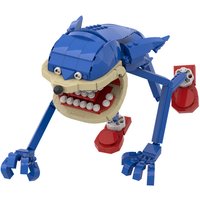 MOC Animated Character Sonices Model Building Blocks Horror Sinful Hedgehog Action Figure Assembling Bricks Toy Halloween Gift
