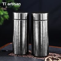 Tiartisan 200ml Titanium Double-layer Thermos Bottle Outdoor Camping Insulated Water Bottle Travel Portable Pocket Vacuum Flask