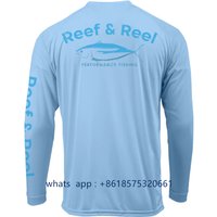 Reef&Reel Men Quick Dry Fishing Shirt Long Sleeve Performance Protection UV Shirt Camisa De Pesca Custom Logo Fish Clothing