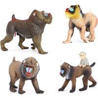 Realistic Wild Life Mandrill Monkey Action Figures Highly Detailed Wild Baboon Figurine Animal Toy Children Gift Cake Decoration