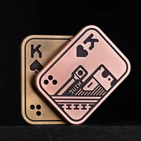 New Stress Relief Push Card Metal Fingertip EDC Poker A K King Gyro Toy for Office Adults Anti Anxiety Fidget Papa Coin