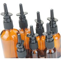 10/20/30pcs 5ml 10ml 15ml 20ml 30ml Empty Amber Glass Nasal Spray Medicine Bottle with Fine Black Leak Proof Mist Nasal Sprayer