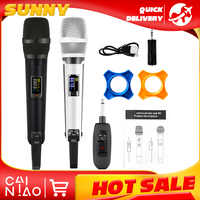 SKM9000 2 Channel Wireless Super 2.4G Karaoke Handheld Microphone 200m for Teaching Wedding Party Show Meeting Speech