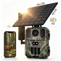 Kamera leśna 4G zasilana energią słoneczną, wbudowana karta SIM, 30MP, 2K, noktowizor, kamera do monitoringu z aplikacją na telefon, kąt detekcji 120 stopni, wykrywanie ruchu.