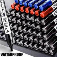 6/10 PCS Permanent Marker Pen Manga Drawing Markers Black Blue Red Waterproof Ink Sketch Pens Stationery Art School Supplies