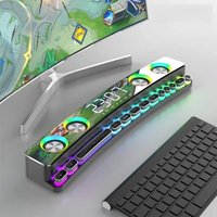 Computer Audio Desktop Notebook Long Multimedia Gaming Bluetooth Speaker Game Subwoofer 7 Color LED Lights/FM