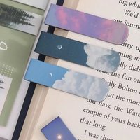 2Pcs/Set Landscape Themed Magnetic Bookmarks Magnet Page Markers Magnetic Page Clip For Reading Students Teachers Fun Book Marks
